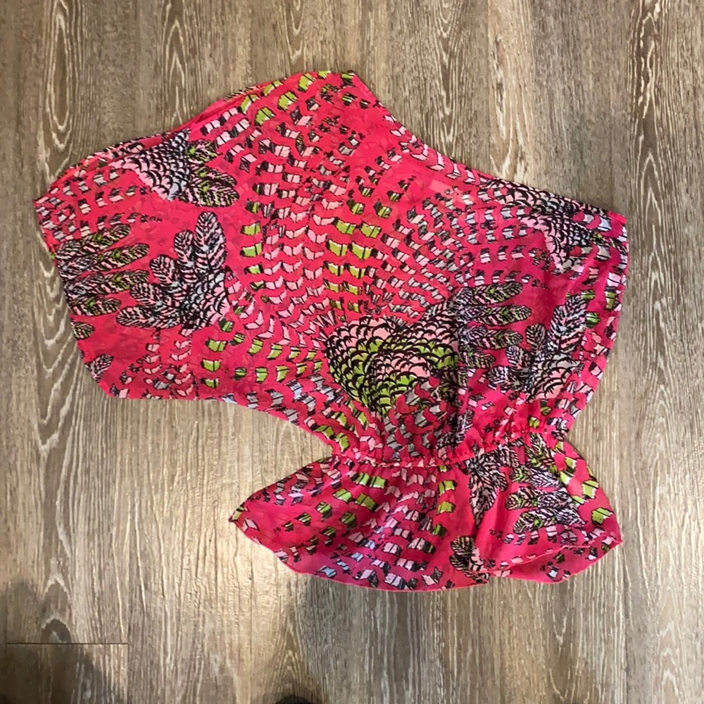 Hot pink one shoulder
